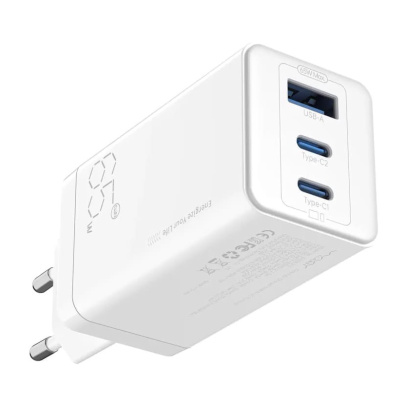 Зарядное устройство WiWU Vyvylabs Gan Fast Charger 65Вт USB-A + 2 USB Type-C (GAN65EU-WH) Белый
