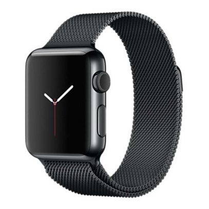 Ремешок для Apple Watch 42/44 mm Gurdini Milanese Loop Space Black, чёрный космос