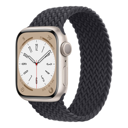 Ремешок для Apple Watch 1-9 Series, SE 38/40/41 mm Braided Solo Loop Чёрный