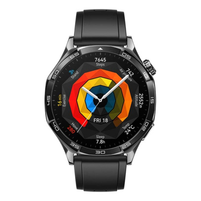 Часы HUAWEI Watch GT 5 Black, 46 мм, цвет корпуса чёрный, цвет ремешка чёрный