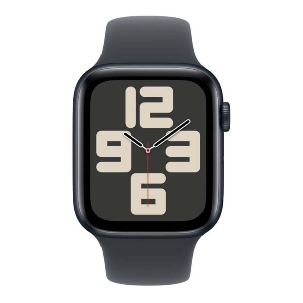 Apple Watch SE (2024), 44 мм корпус из алюминия цвета «Midnight», ремешок Sport Band размера M/L цвета «Midnight»