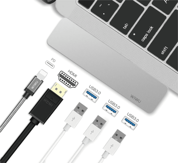 Хаб WiWU USB Type-C HUB 5в1 T6Pro Серый