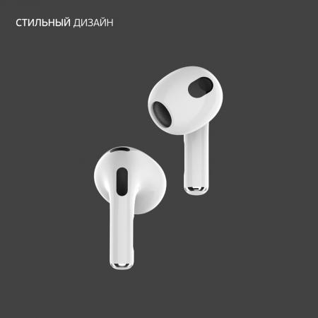 Беспроводные наушники с микрофоном Deppa Air Nova, TWS, BT 5.1, 300 мАч, QI (44192) Белый