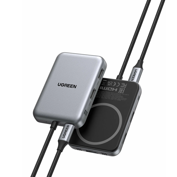 Хаб UGREEN USB-C 7в1 Magnetic Multifunctional 4K60Hz (65759) Серый