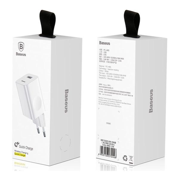 Зарядное устройство Fast Charger Baseus QC 3.0 USB-A 24Вт (CCALL-BX02) Белый
