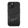Чехол для iPhone 14 Karl Lagerfeld PU with Cardslot Signature logo Hard (KLHCP14SCSSK) Черный