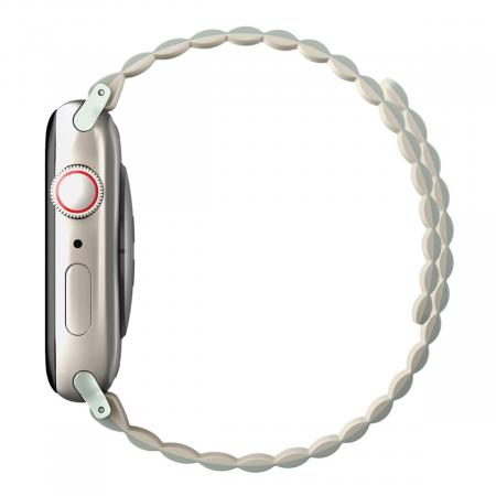 Ремешок для Apple Watch 42/44/45/49 mm UNIQ Revix reversible Magnetic (45MM-REVSAGBEG) Зелёный/Бежевый