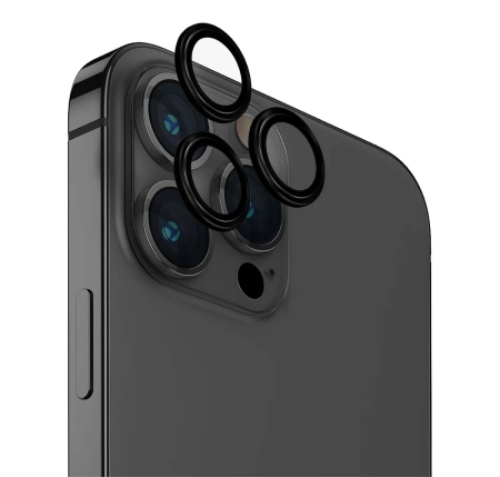 Защитное стекло для камеры iPhone 15 Pro UNIQ OPTIX Camera Lens protector Aluminium (IP6.1P(2023)-ALENSBLK) Чёрный