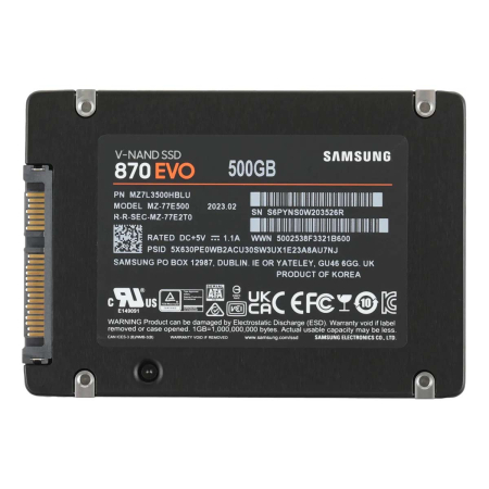 SSD накопитель Samsung 870 EVO 500Gb SATA III (MZ-77E500B/EU)