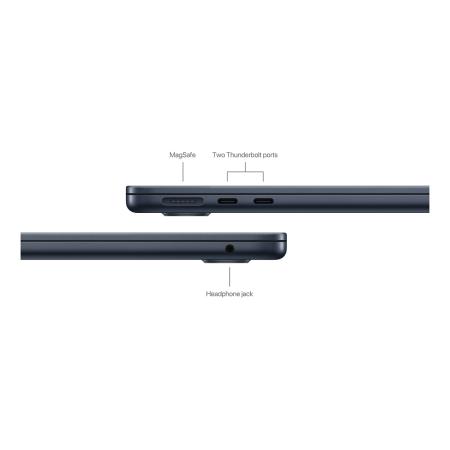 Apple MacBook Air 13" (M3, 8C CPU, 10C GPU, 2024) 16/512Gb SSD (MXCV3) Midnight, «тёмная ночь»