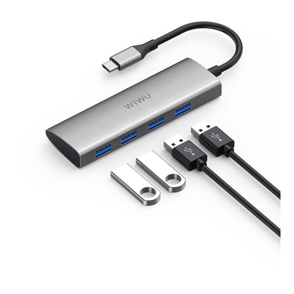 Хаб WiWU Alpha Type-C 4*USB3.0 (A440) Серебристый