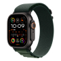 Apple Watch Ultra 2 (2024), 49 мм корпус из титана цвета «Black», ремешок Alpine Loop размера L цвета «Dark Green»
