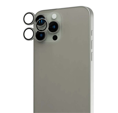 Защитное стекло для камеры iPhone 15 Pro Max BLUEO Original metal frame Серый