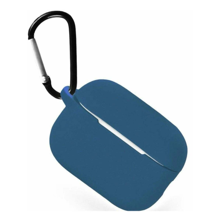 Чехол для Airpods Pro 2 Gurdini прорезиненный soft touch c карабином Тёмно Синий