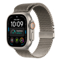 Apple Watch Ultra 4, 49 мм корпус из титана цвета «Natural», ремешок Titanium Milanese Loop цвета «Natural» размера M